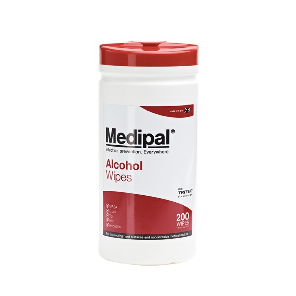 Medipal Alcohol Medical Wipes - Tub of 200 Wipes