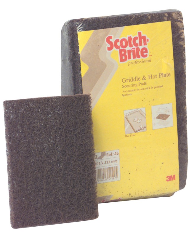 3M Scotch Brite 46 Griddle and Hot Plate Cleaning Pads - Pack of 10