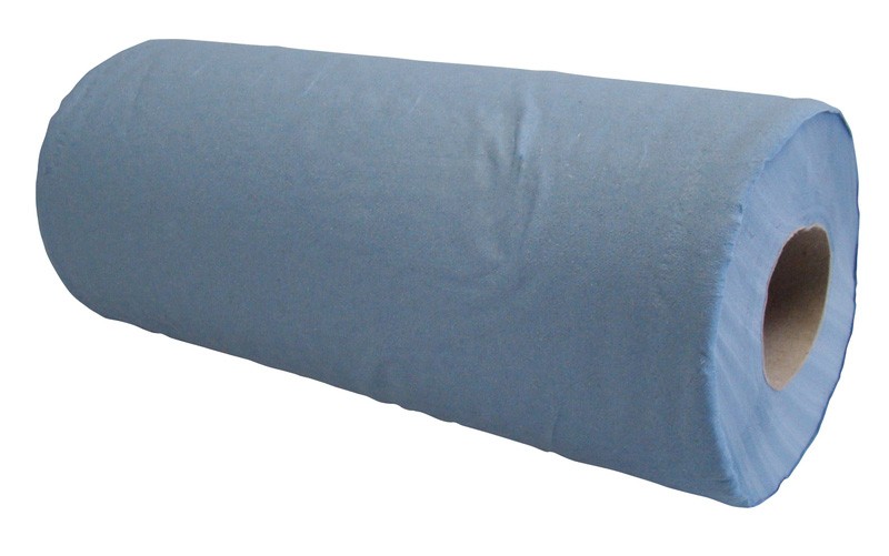 25cm (10") 2ply 40m (100 sheet) Blue Hygiene Rolls - Case of 24