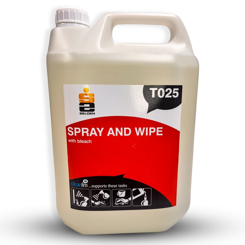 Selden T025 Spray and Wipe with Bleach 5Ltr System Hygiene