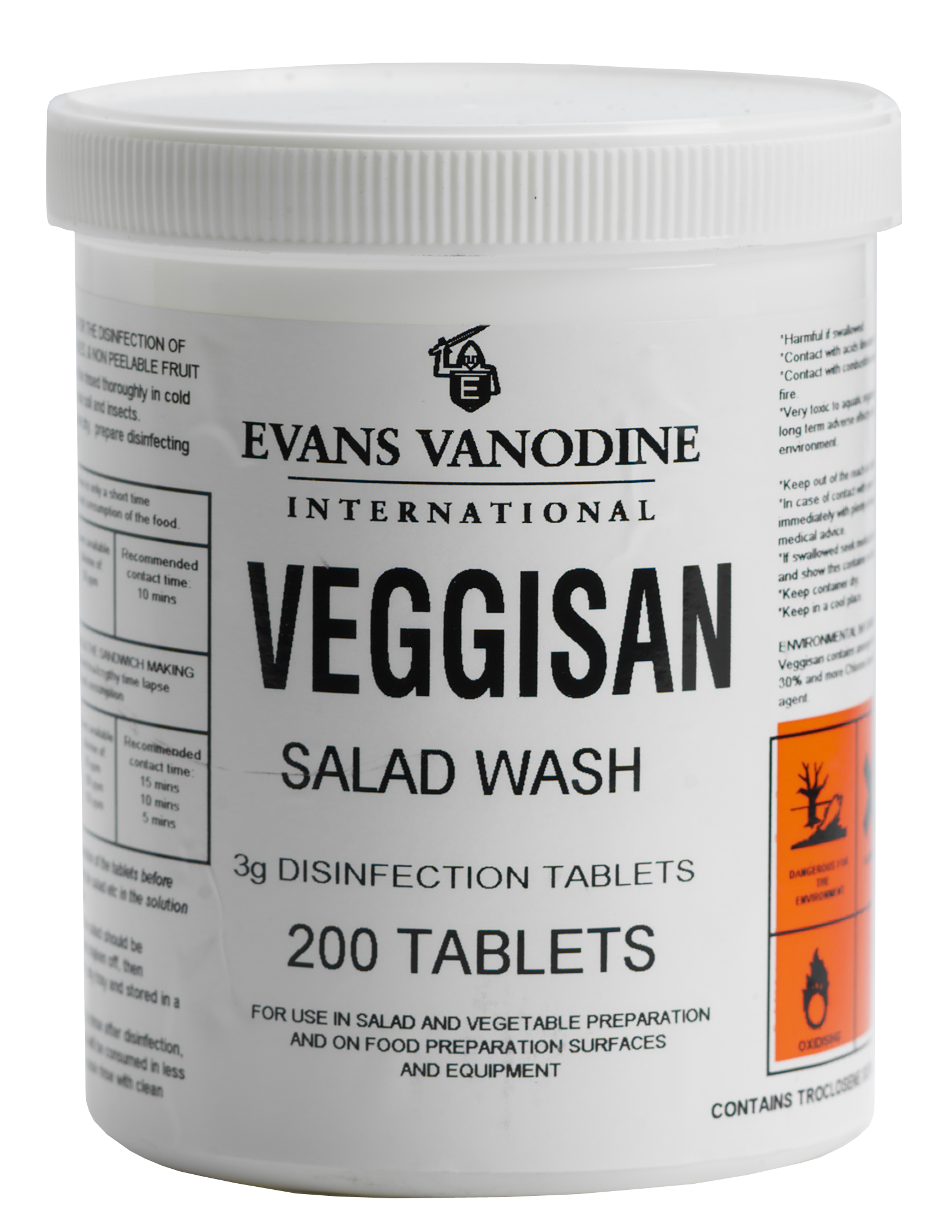 Evans Veggisan Salad Wash Disinfection Tablets