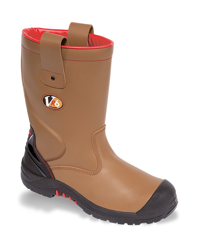 V12 VR6 Grizzly Tan Fleece Lined Safety Rigger Boot - Available in Sizes 5-13