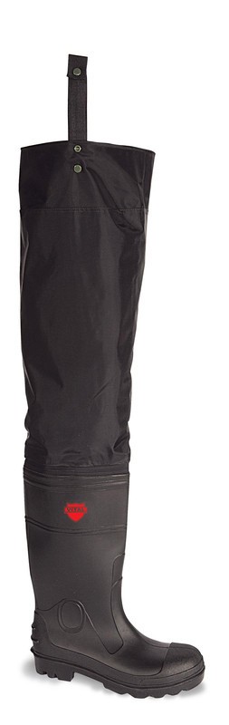 Vital Avon Black Safety PVC/ Nitrile Thigh Wader - Available In Sizes 6-12