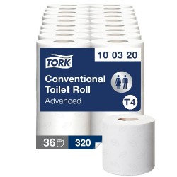 100320 Tork Conventional Toilet Paper Roll 2-ply White T4 (36 x 320 sheets)
