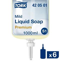 Tork Mild Liquid Soap, 420501, For S1/S11 Dispenser Systems, Freshly Scented, 1 x 1000 ml