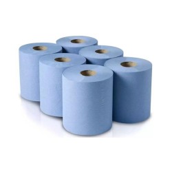 2ply 150m 16.6cm Blue Centre Feed Rolls (Case Of 6)