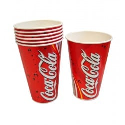12oz Printed Waxed Paper Coca Cola Drink Cups - Case of 2000