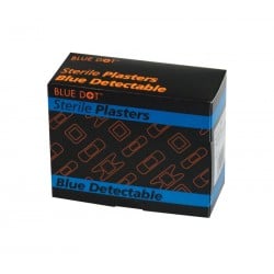 Assorted Blue Metal Detectable Plasters - Box of 100