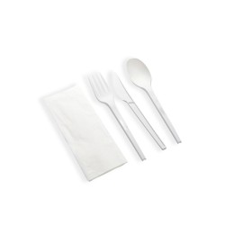 Cutlery 4 in 1 Meal Pack (Fork, Knife, Spoon, Napkin) System Hygiene