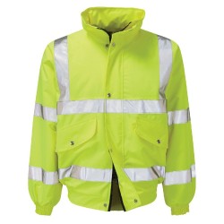 Yellow EN471 High-Visibility Padded Bomber Jacket