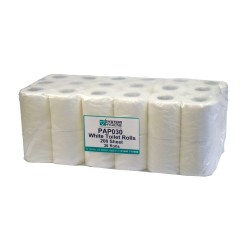 200 Sheet 2ply White Conventional Toilet Rolls - Case of 36