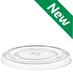 Lids for 12oz Clear Smoothie Cups (Flat/Straw Slot) 