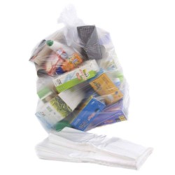 90L Clear Refuse Sack 100% Recycled 