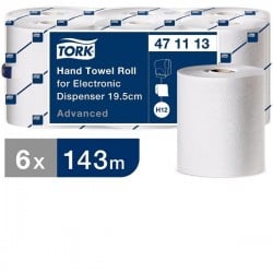 Tork Electronic White 2-Ply Hand Towel Roll 195mm Wide Sheet (Case of 6) 471113 H12