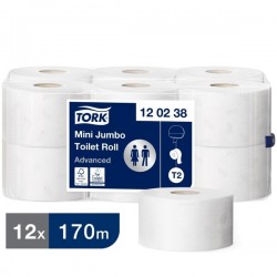 20238 Tork Mini Jumbo Toilet Roll Advanced (Case of 12)