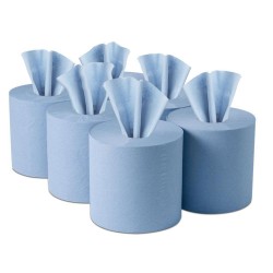 Value 150m 2-Ply Saver Blue Centre Pull Rolls (Case of 6)