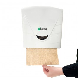 Natural Kraft Z Fold Paper Hand Towels in dispensers