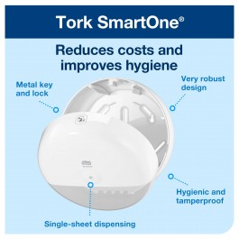 680000 Tork SmartOne® Toilet Roll Dispenser White T8
